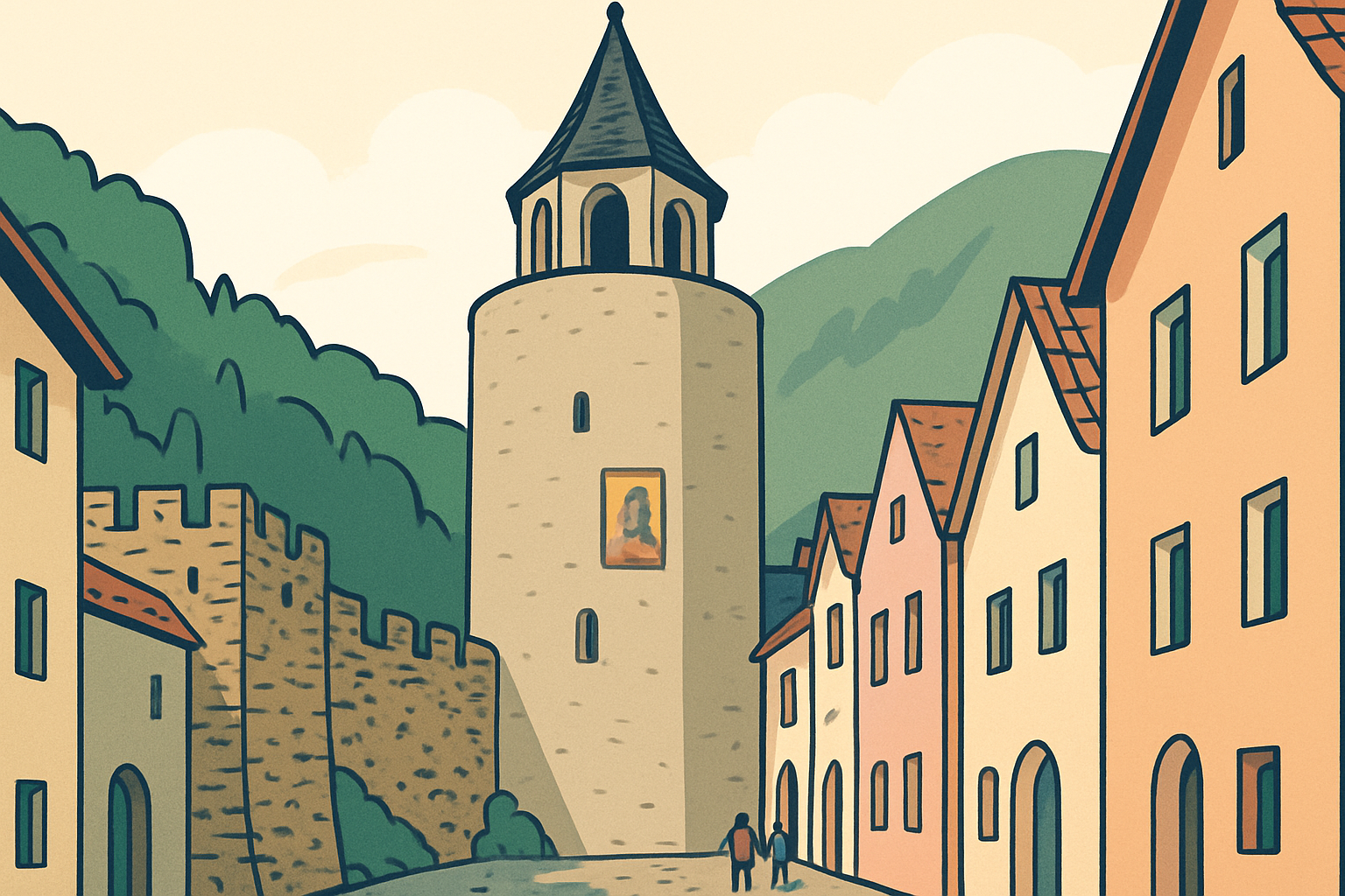 Der Katzenturm — Teil der Stadtbefestigung, erbaut unter Maximilian I.